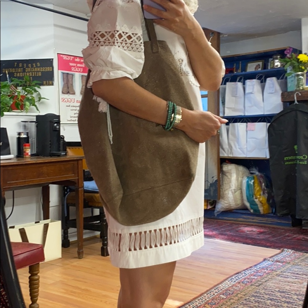 Suede tote bag